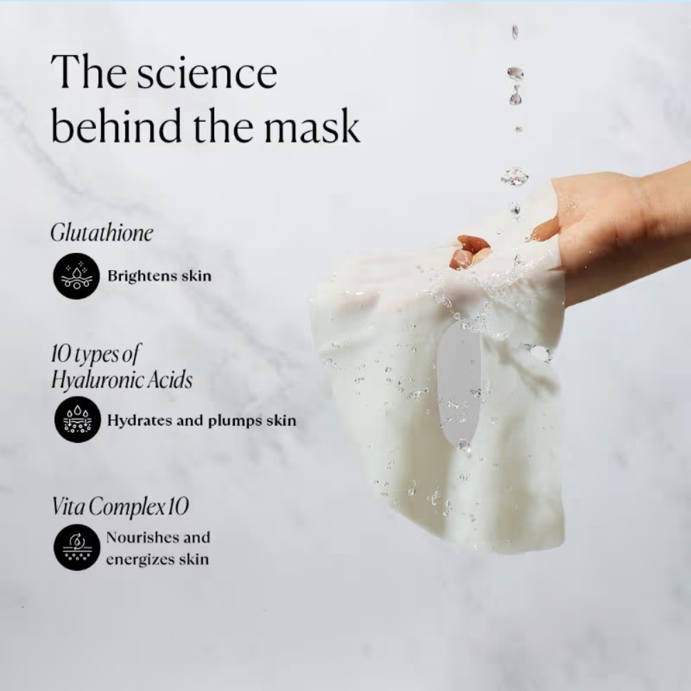 The Face Shop Korean Hydro Gel Sheet Mask - Vitamins, Vegan Collagen, Glutathione & Hyaluronic Acids