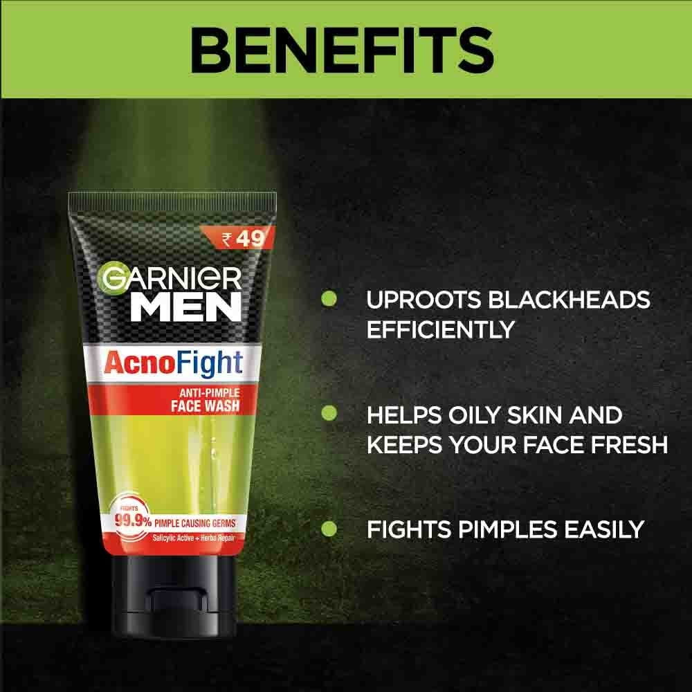 Garnier Men AcnoFight Anti Pimple Face Wash, , Anti Pimple Face Wash with Salicylic Acid