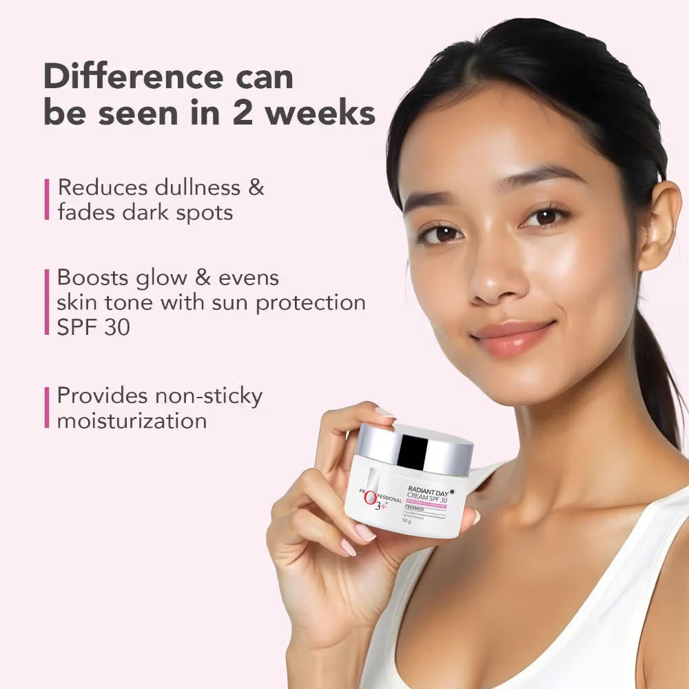 O3+ Radiant Day Cream Moisturiser SPF30 for Brightening & Glowing Skin | All Skin Types