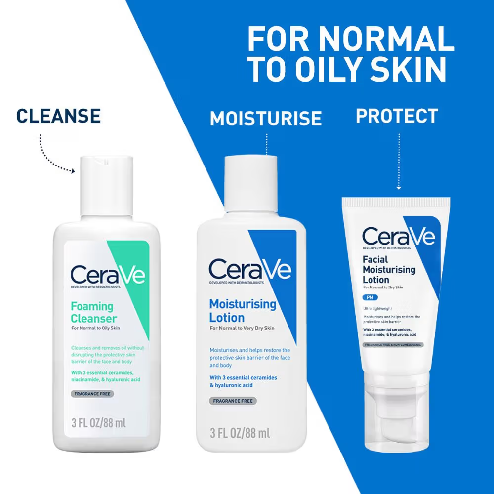 CeraVe Foaming Cleanser Face Wash For Oily Skin with Hyaluronic Acid, Ceramides & Niacinamide