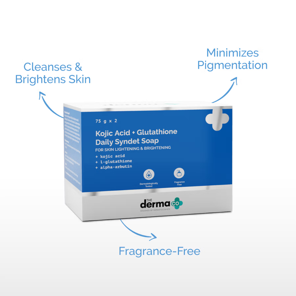The Derma Co Kojic Acid Syndet Soap with Glutathione for Pigmentation (Pack of 2)
