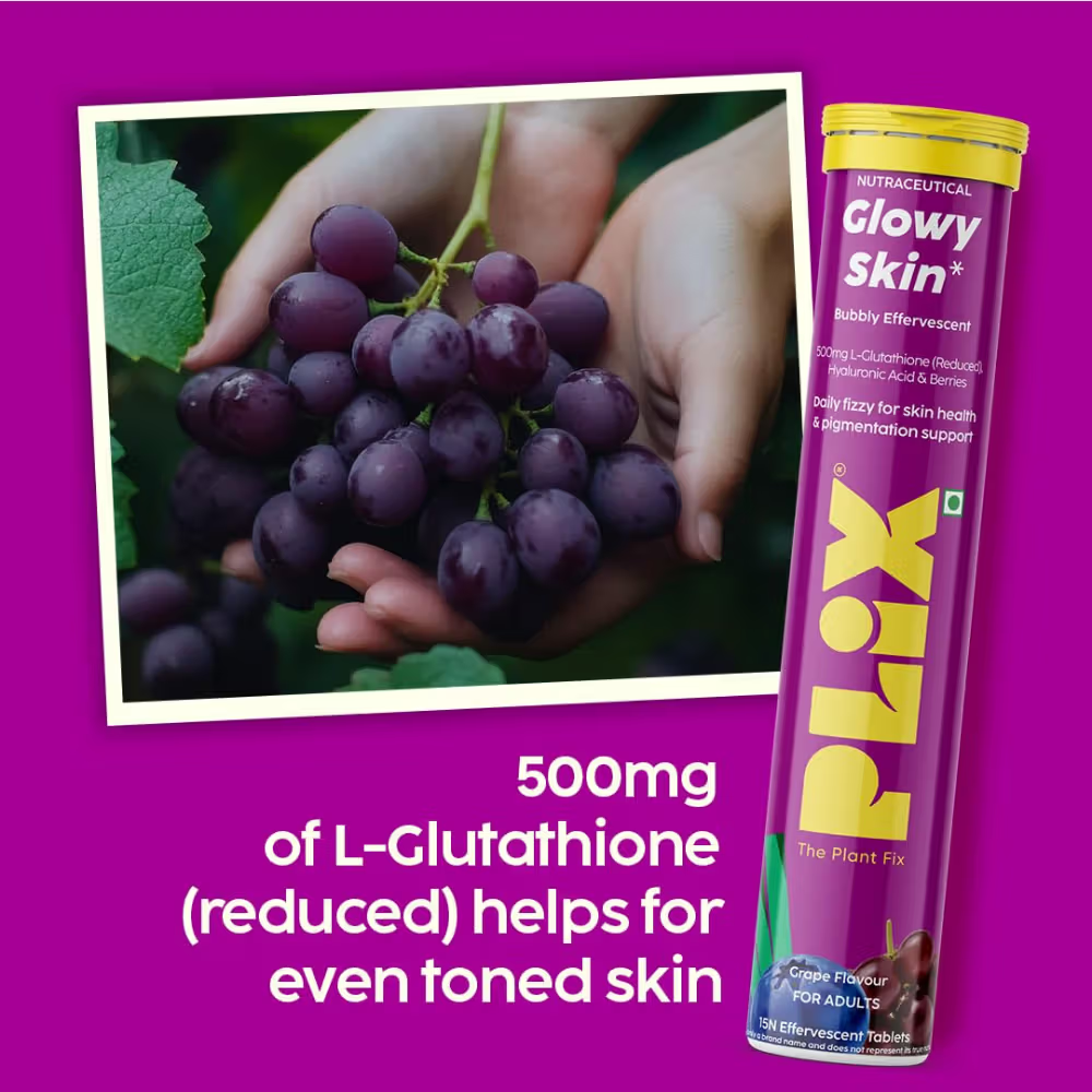 Plix Glutathione Skin Tablets With L-Glutathione & Vitamin C - Grape