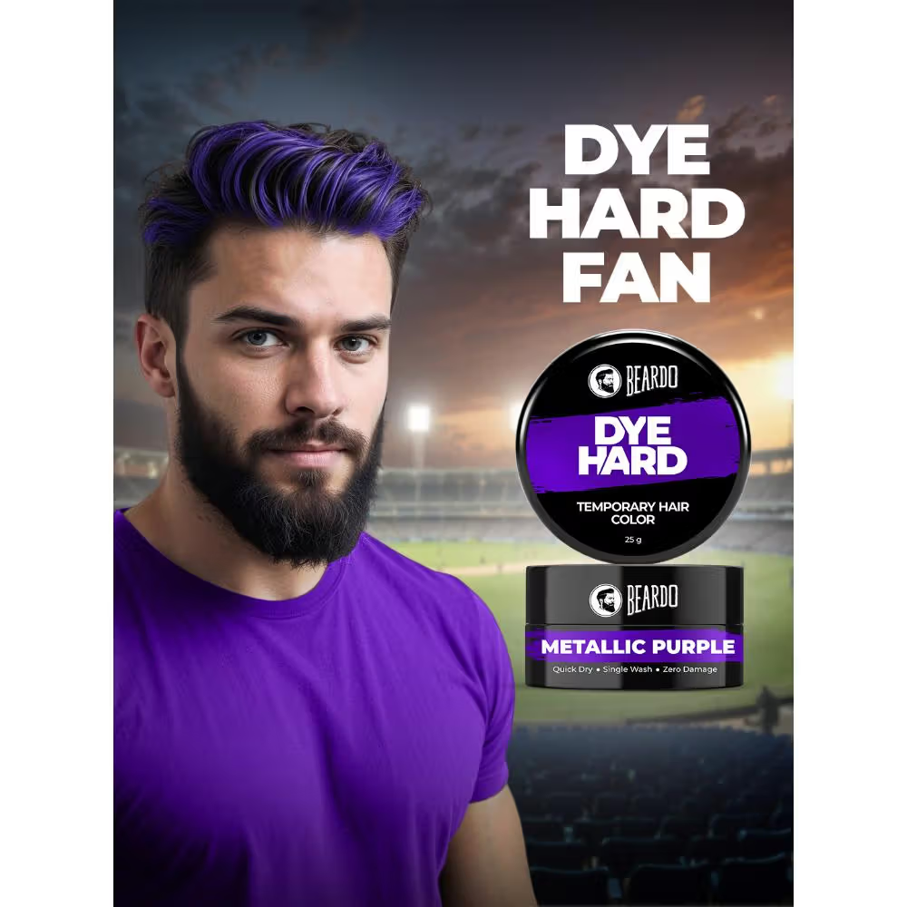 Beardo Dye Hard Temporary Hair Color - Metallic Purple