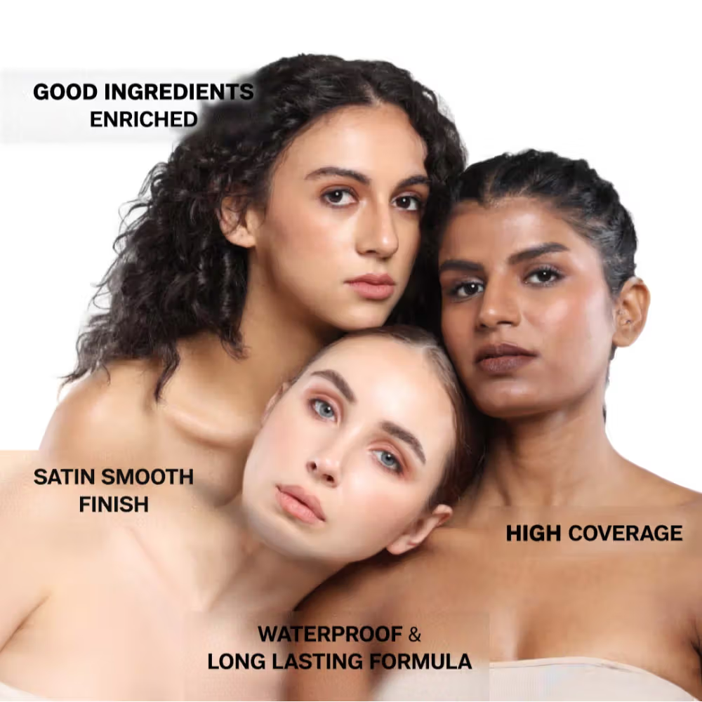 Flicka The Base Story Foundation High Coverage Satin Matte Finish Lightweight Waterproof