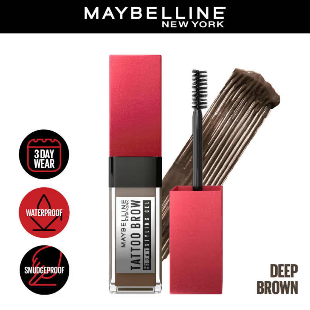 Maybelline New York Tattoo Brow 3-Day Gel, Water & Smudgeproof Lasts Up To 36H