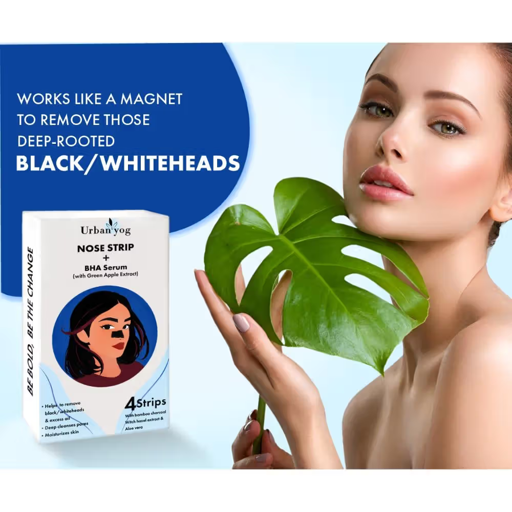 UrbanYog Nose Strip + BHA Serum Black & Whitehead Remover Nose Strips