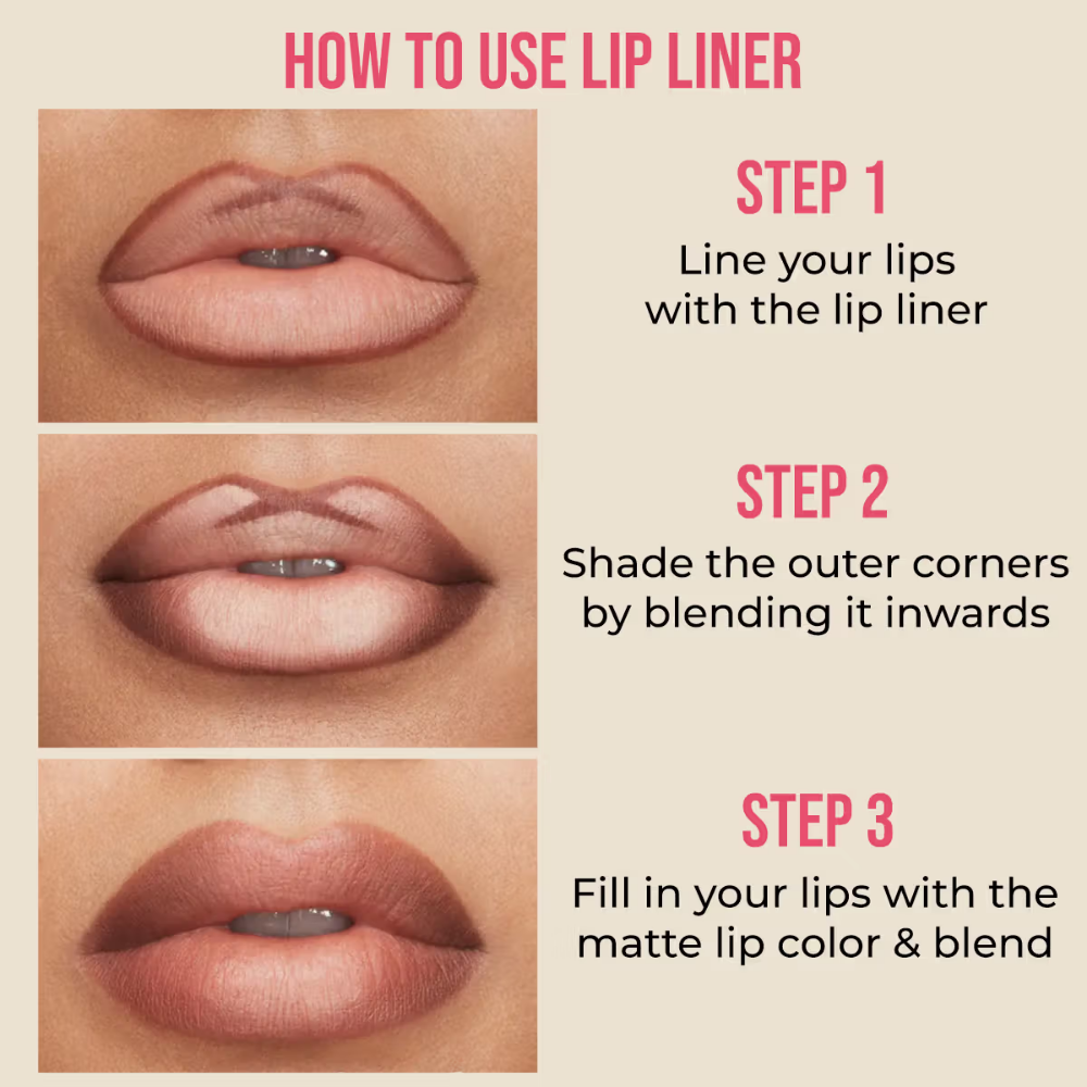 Insight Cosmetics Glide On Lip Liner, Intense Pigment, Long Wear Matte Lip Formula
