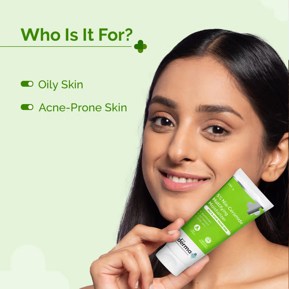 The Derma Co 5% Nia-Ceramide Mattifying Moisturizer for Oily & Acne Prone Skin