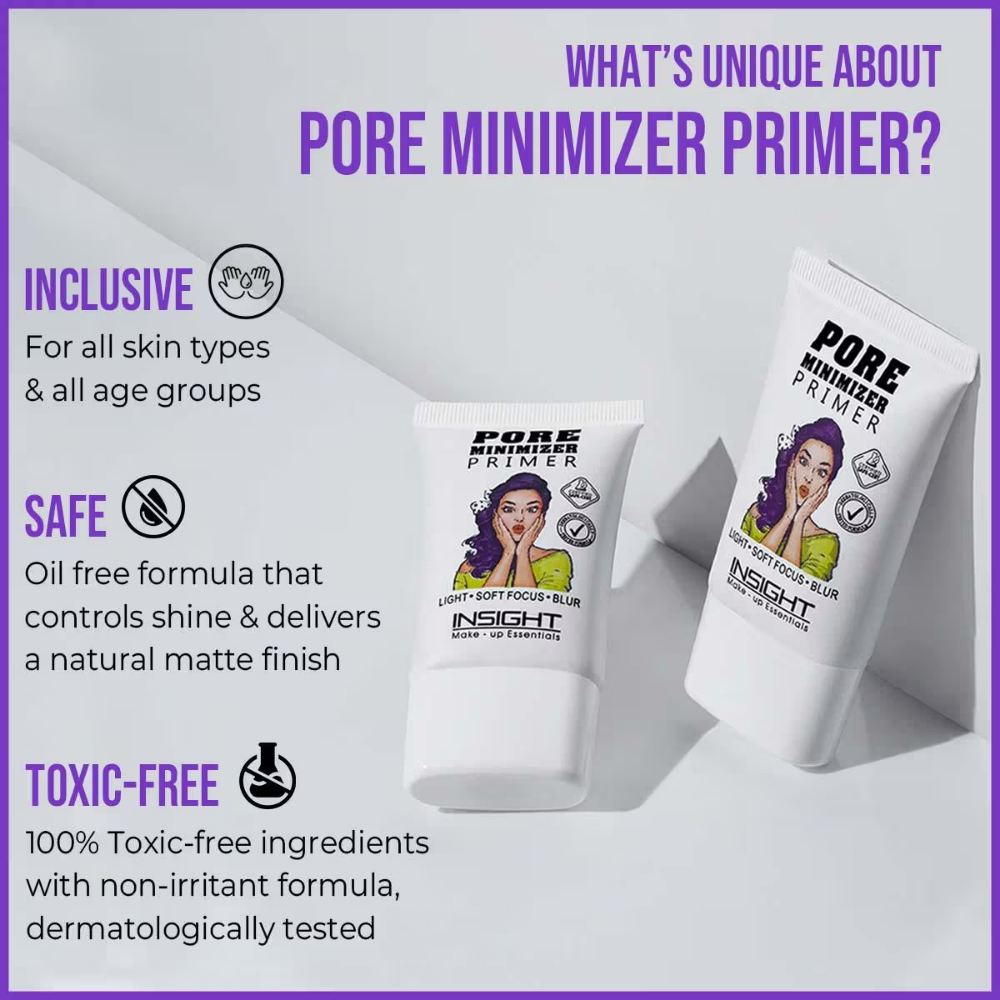 Insight Cosmetics Pore Minimizer Primer, Oil Free Pore Minimizing Matte Finish Formula