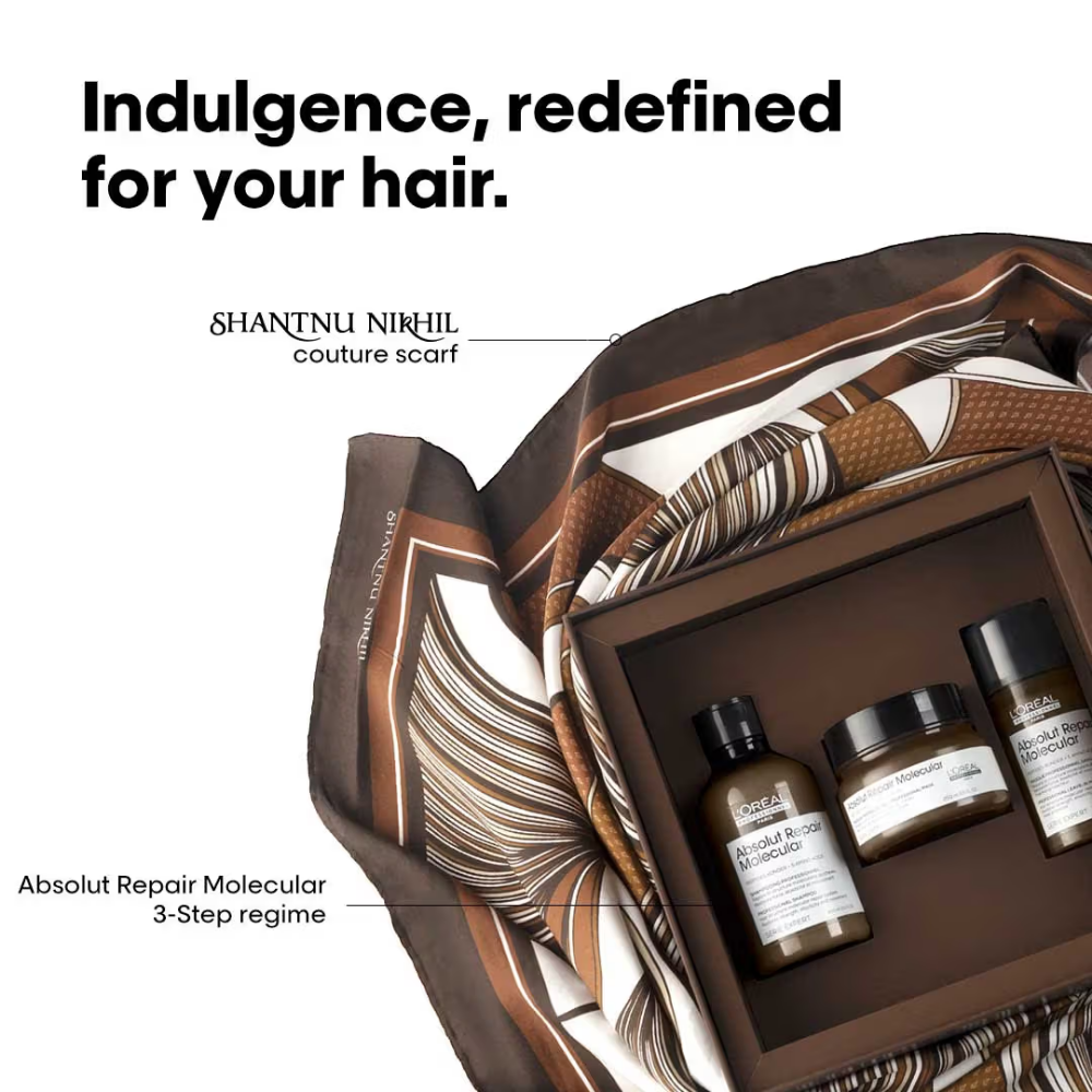 L'Oreal Professionnel x Shantnu Nikhil Designer Gift Set, Absolut Repair Molecular 3 Step Regime