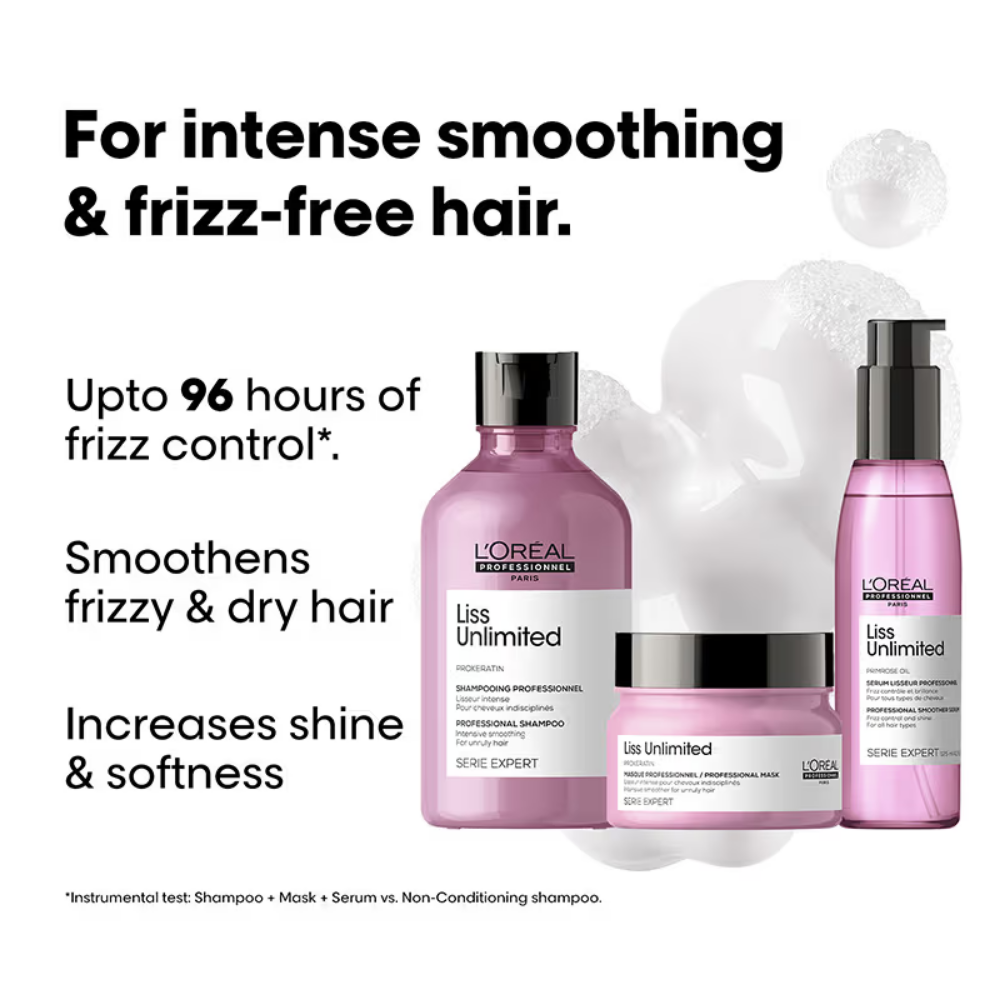 L'Oreal Professionnel Liss Unlimited Shampoo, Hair Mask & Hair Serum Combo For Frizzy Hair