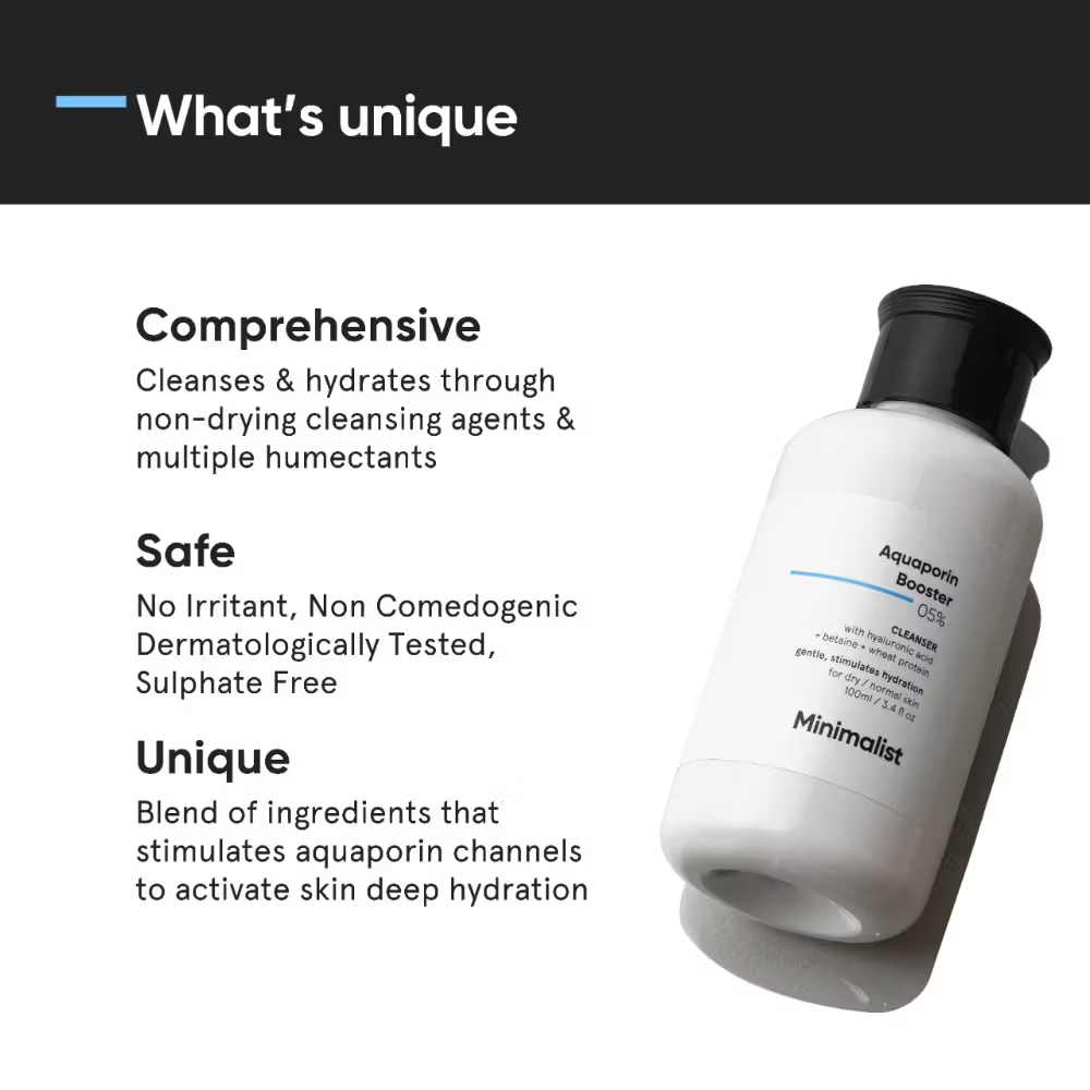Minimalist 5% Aquaporin Booster Face Wash With Hyaluronic Acid For Dry Skin