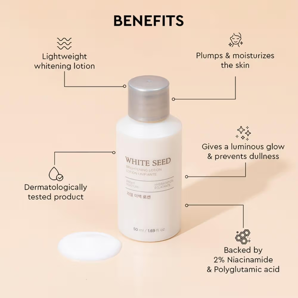 The Face Shop White Seed Brightening Lotion - Korean Moisturizer With Niacinamide for Even Skin Tone