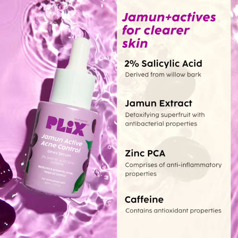 Plix Jamun Active Acne Regime With Cleanser & Toner To Unclog Pores & Reduce Acne