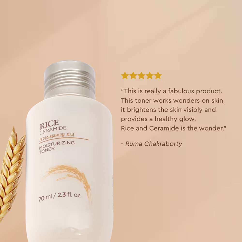 The Face Shop Ceramide & Rice Face Toner - Korean Beauty Skincare for Brightness & Minimizes Pores