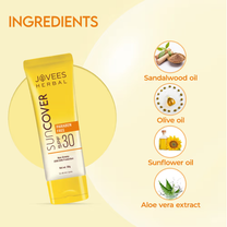 Jovees Herbal Sandalwood Natural Sun Cover SPF 30 UVA/UVB Protection For All Skin Types