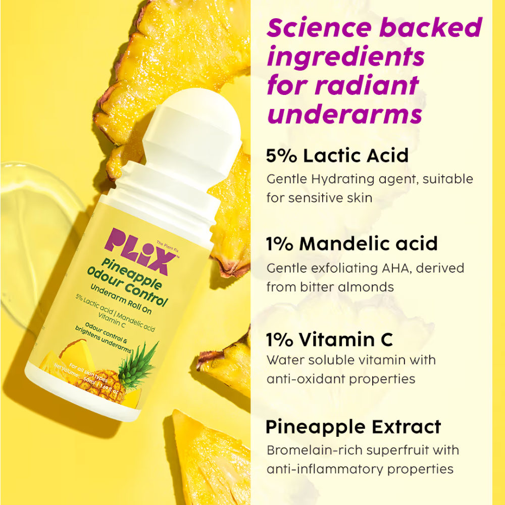 Plix Pineapple Odour Control Underarm Roll-On