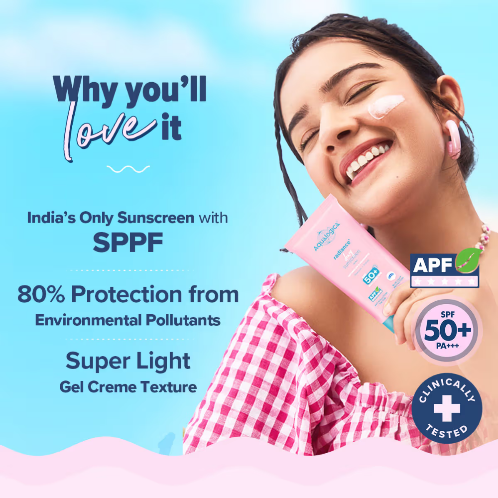 Aqualogica Radiance+ SPF 50+ PA++++, Watermelon, Niacinamide, APF, In-Vivo Tested