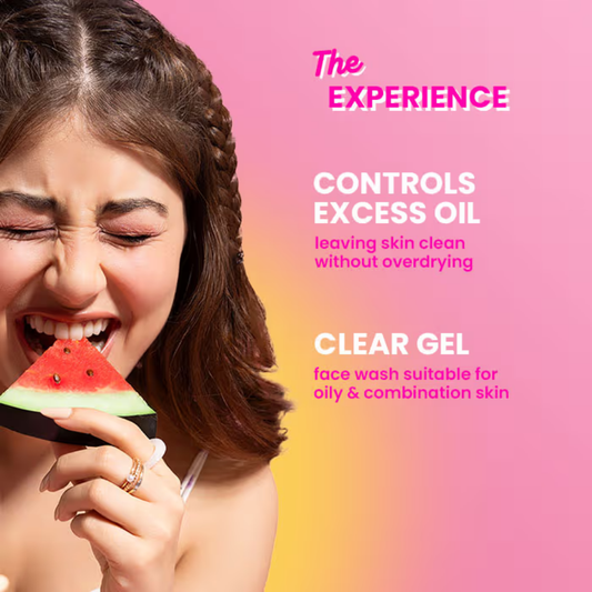 Dot & Key Watermelon Cooling Gel Face Wash, Vitamin C & Cucumber, Controls Excess Oil, Non-Drying