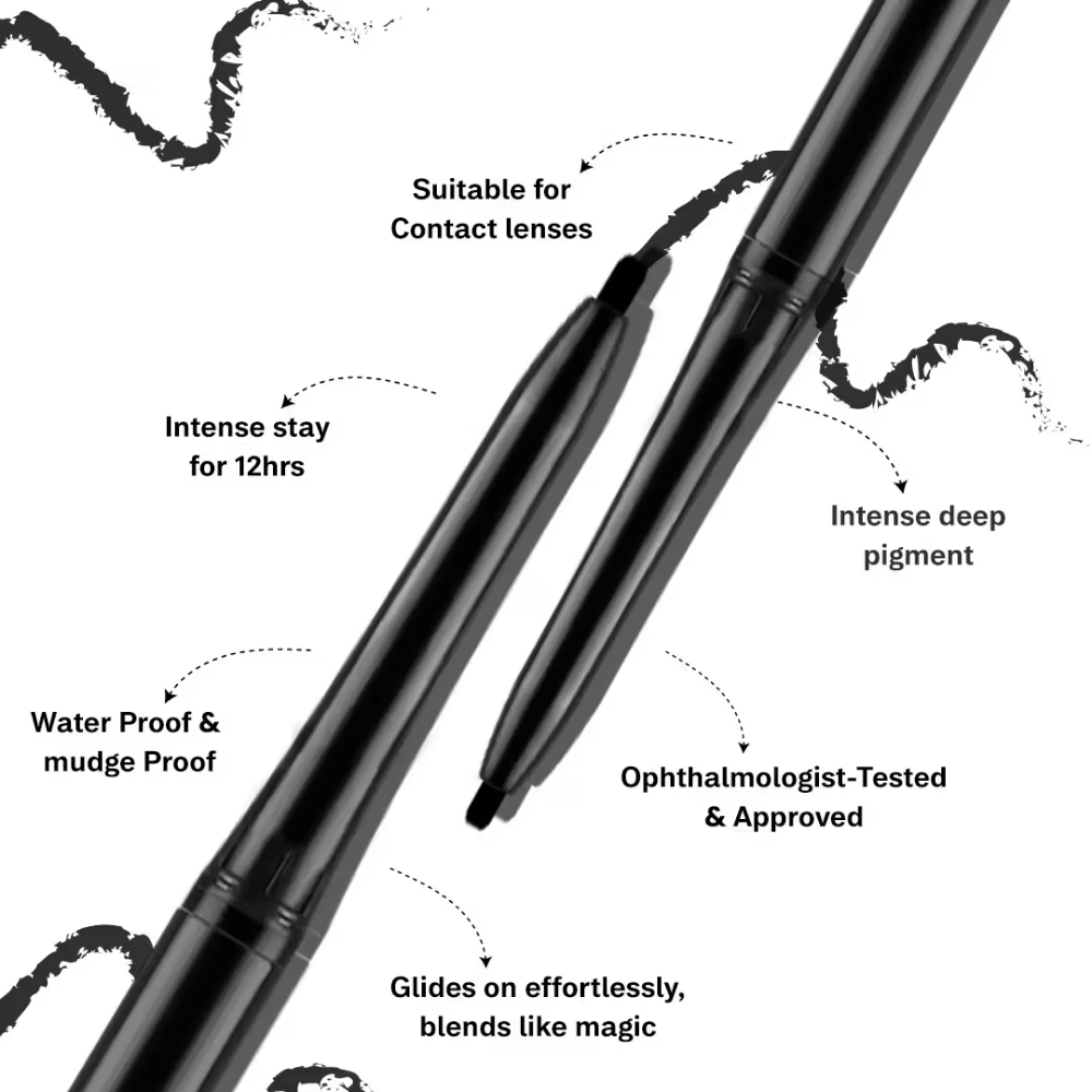 FLiCKA Breathtaking Eye Kajal Rich Pigment Waterproof Smudgeproof Long Lasting Easy Apply