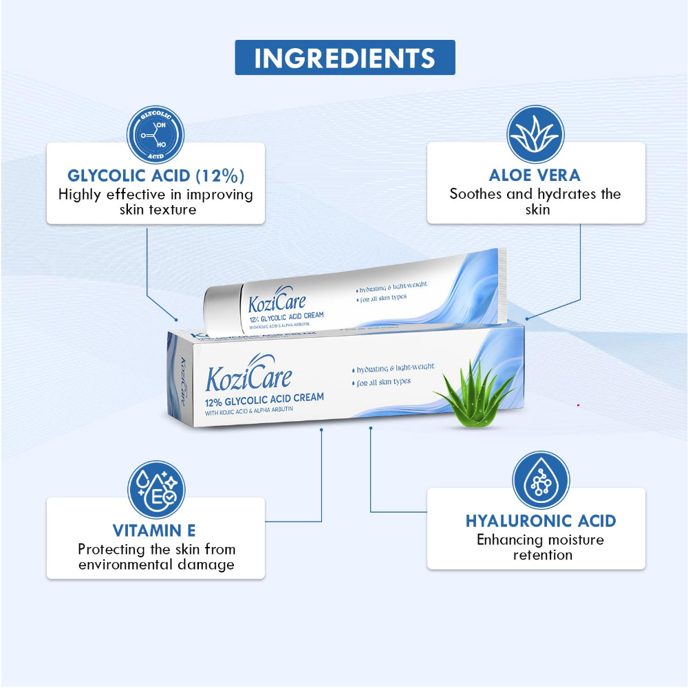 Kozicare Glycolic Acid Face Cream 12%