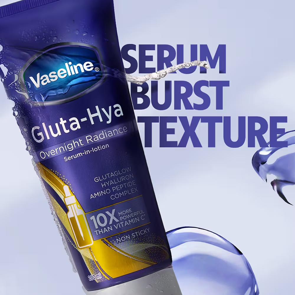 Vaseline Gluta-Hya Overnight Radiance, Serum-In-Lotion, With Amino Peptide And GlutaGlow