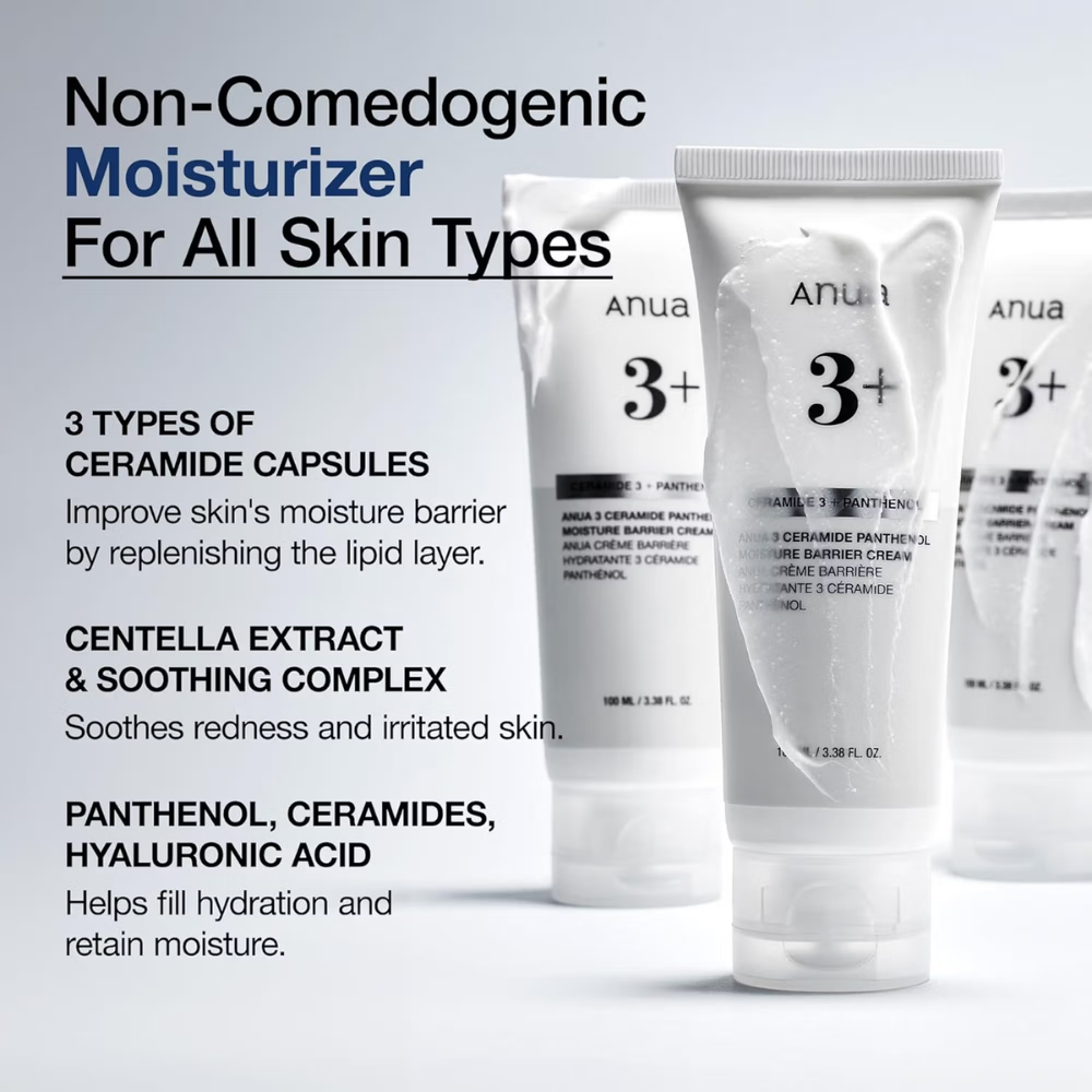 Anua 3 Ceramide Panthenol Moisture Barrier Cream with Hyaluronic Acid, Barrier Care & 48H Hydration