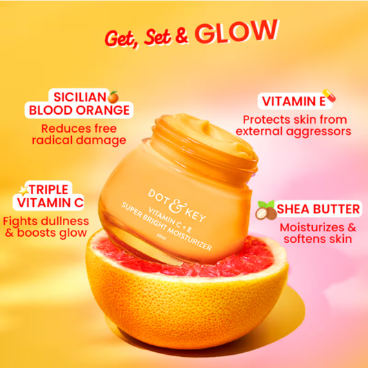 Dot & Key Vitamin C + E Super Bright Moisturizer With Sicilian Blood Orange, Boosts Glow, Light Gel