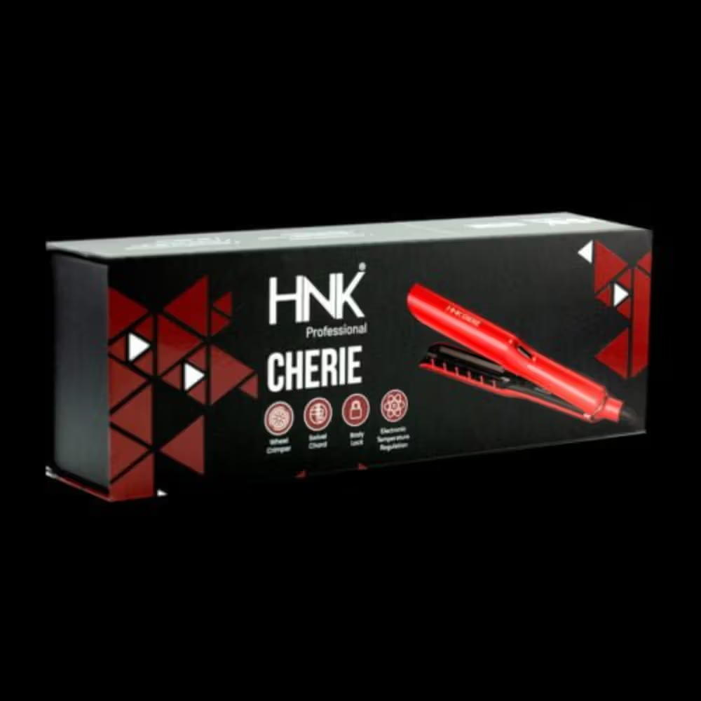 HNK Cherie Hair Crimper Black And Red Ceramic Coated Plates For Instant Volume And Shine