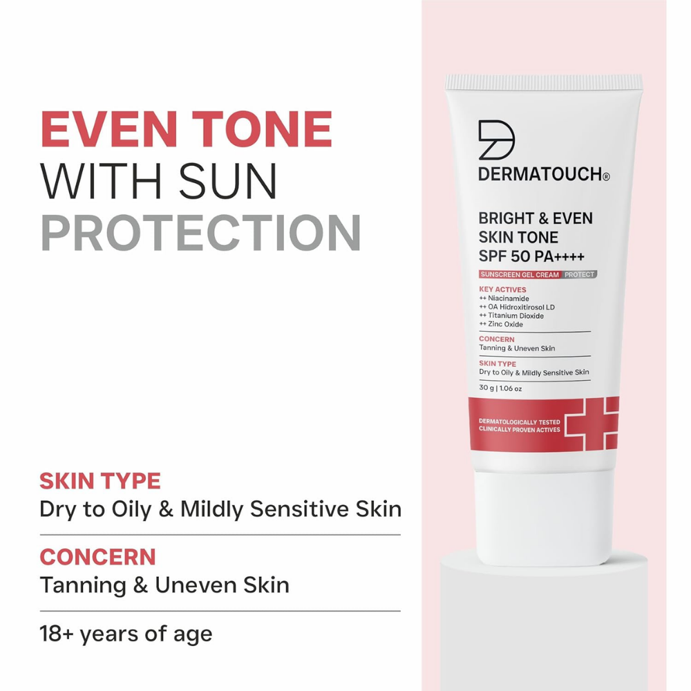 DERMATOUCH Bright & Even Skin Tone SPF 50 PA++++ Sunscreen Gel Cream