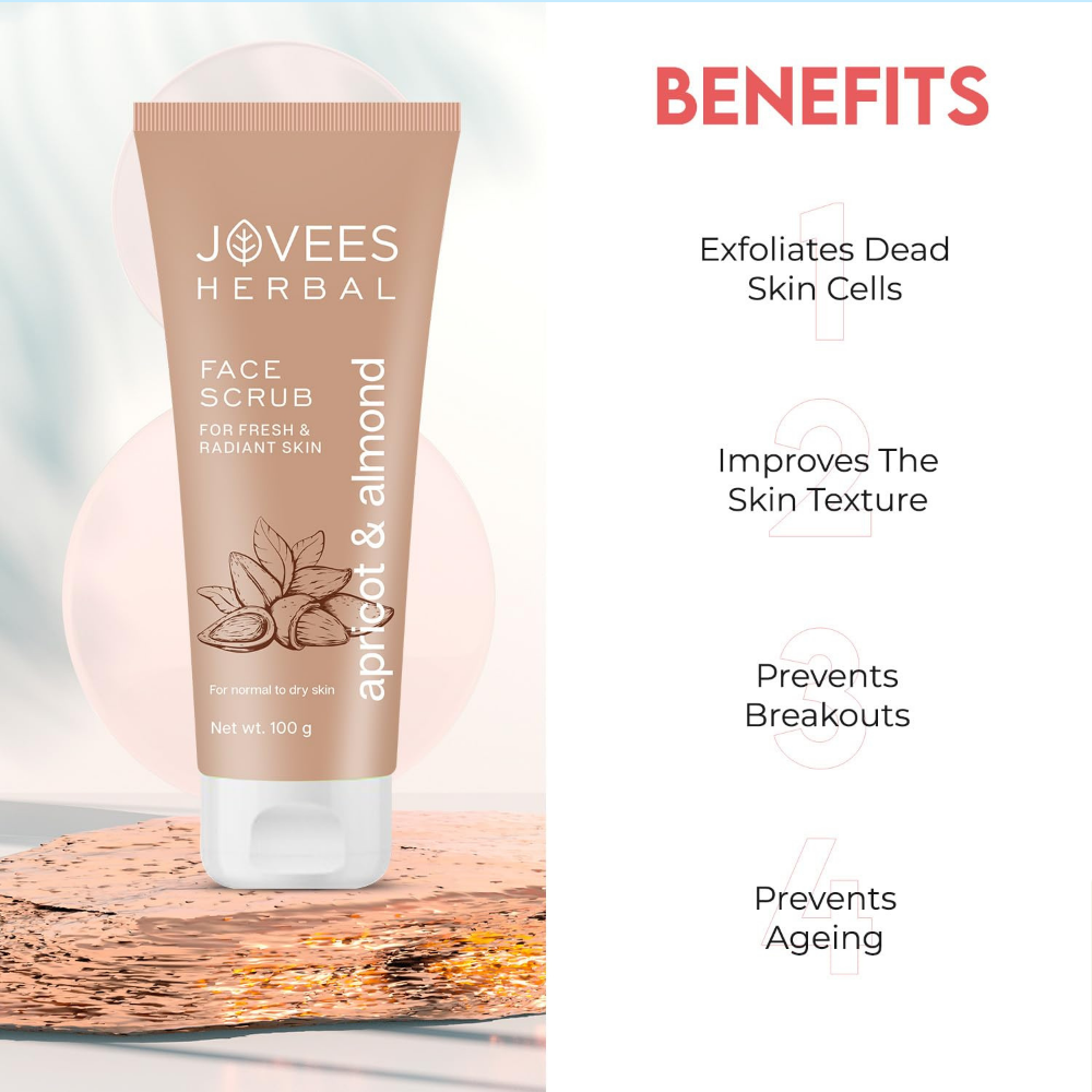 Jovees Herbal Apricot & Almond Face Scrub with Almond