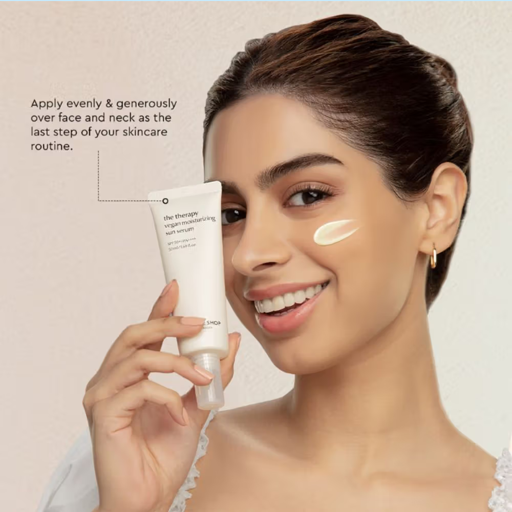 The Face Shop Vegan Korean Mini Sunscreen Serum SPF 50+ PA++++ with Niacinamide & No White Cast