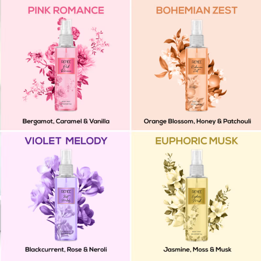 Renee Cosmetics Body Mist - Pack Of 4 For Her