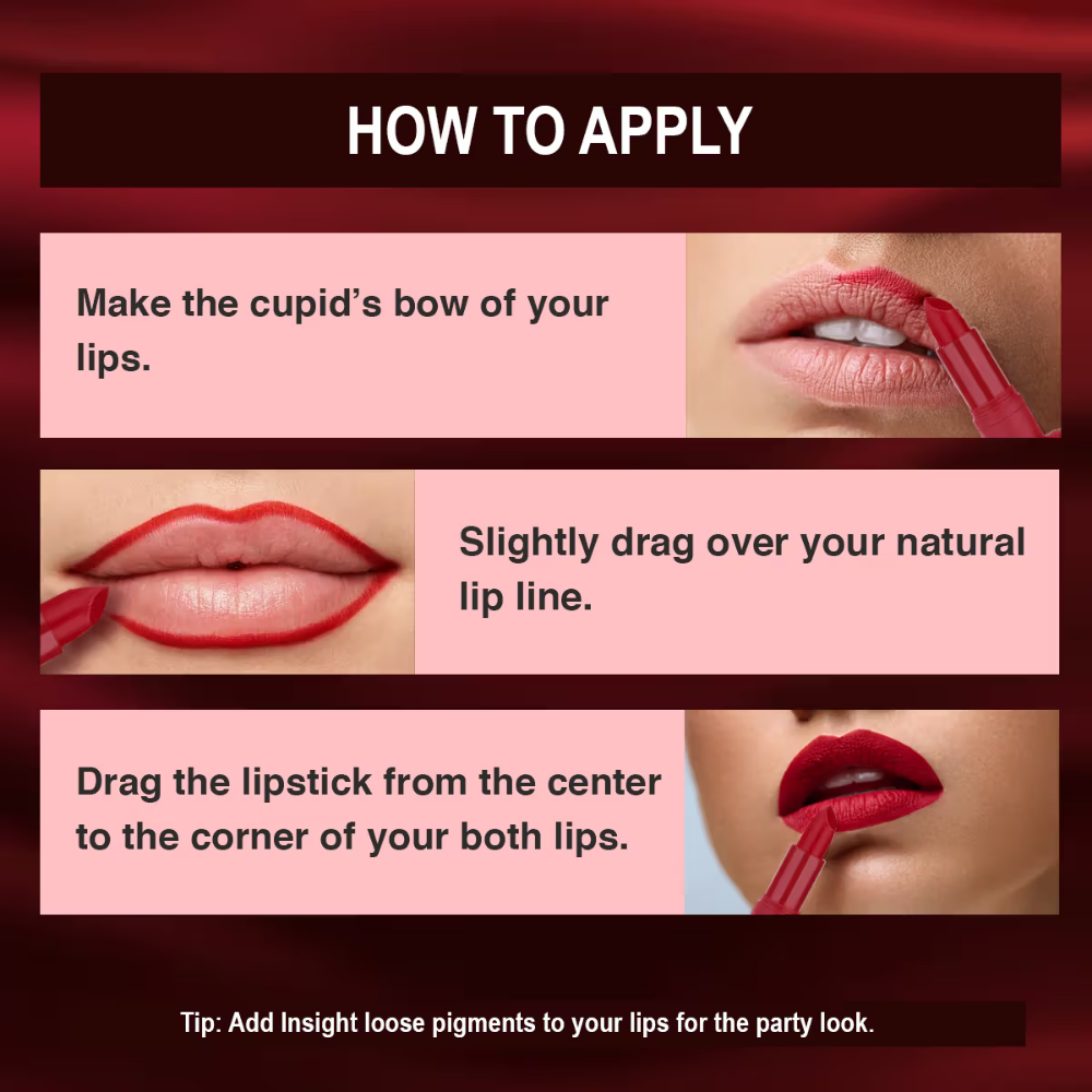 Insight Cosmetics Matte Lipstick, 1 Stroke Application, Long Lasting