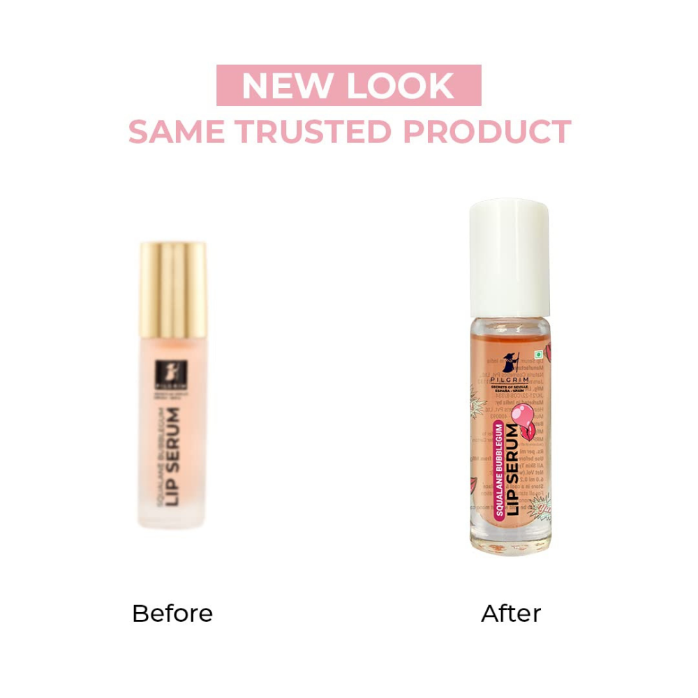 Pilgrim Spanish Squalane Lip Serum (Bubblegum)with roll-on for Visibly Plump Lips