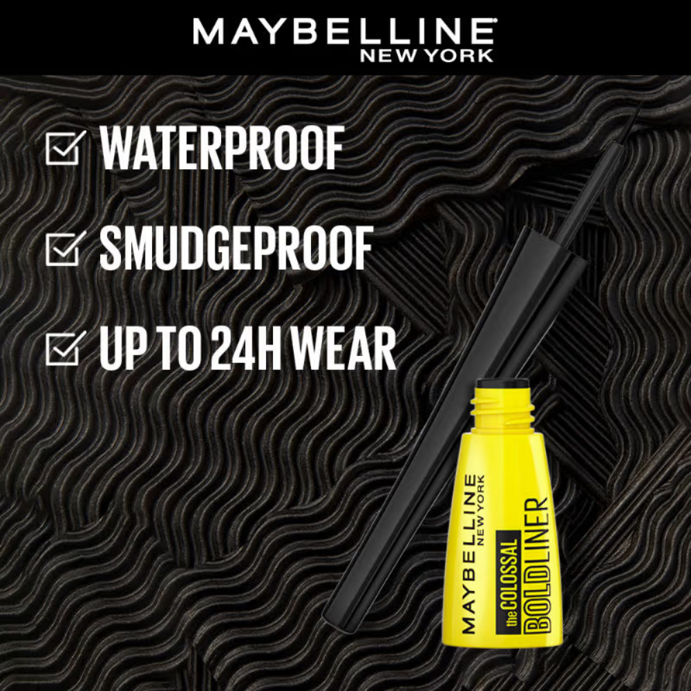 Maybelline New York The Colossal Bold Liner, Smudgeproof & Waterproof Eyeliner - Bold Black