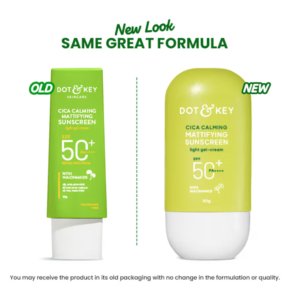 Dot & Key Cica Calming Mattifying Sunscreen In-Vivo Tested SPF 50+ PA++++, With Niacinamide
