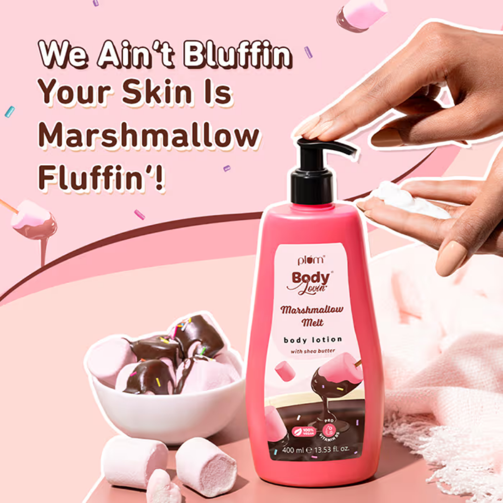 Plum BodyLovin Marshmallow Melt Body Lotion With Shea Butter for Dry, Normal & All Skin type