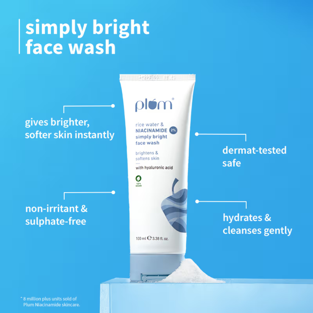 Plum Bestselling Niacinamide Facewash And Toner Combo Tightens Pore, Brightens Skin, Fades Blemishes