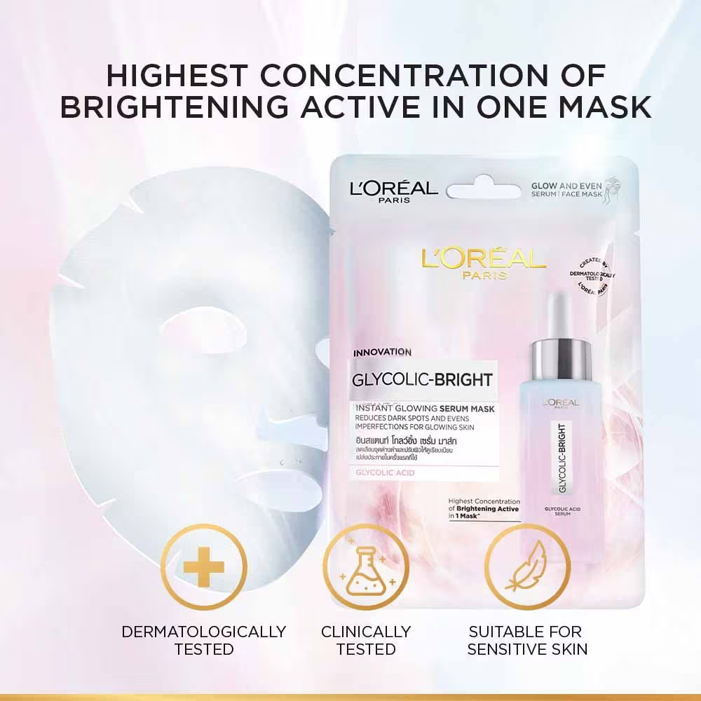L'Oreal Paris Glycolic Bright Glowing Serum Sheet Mask