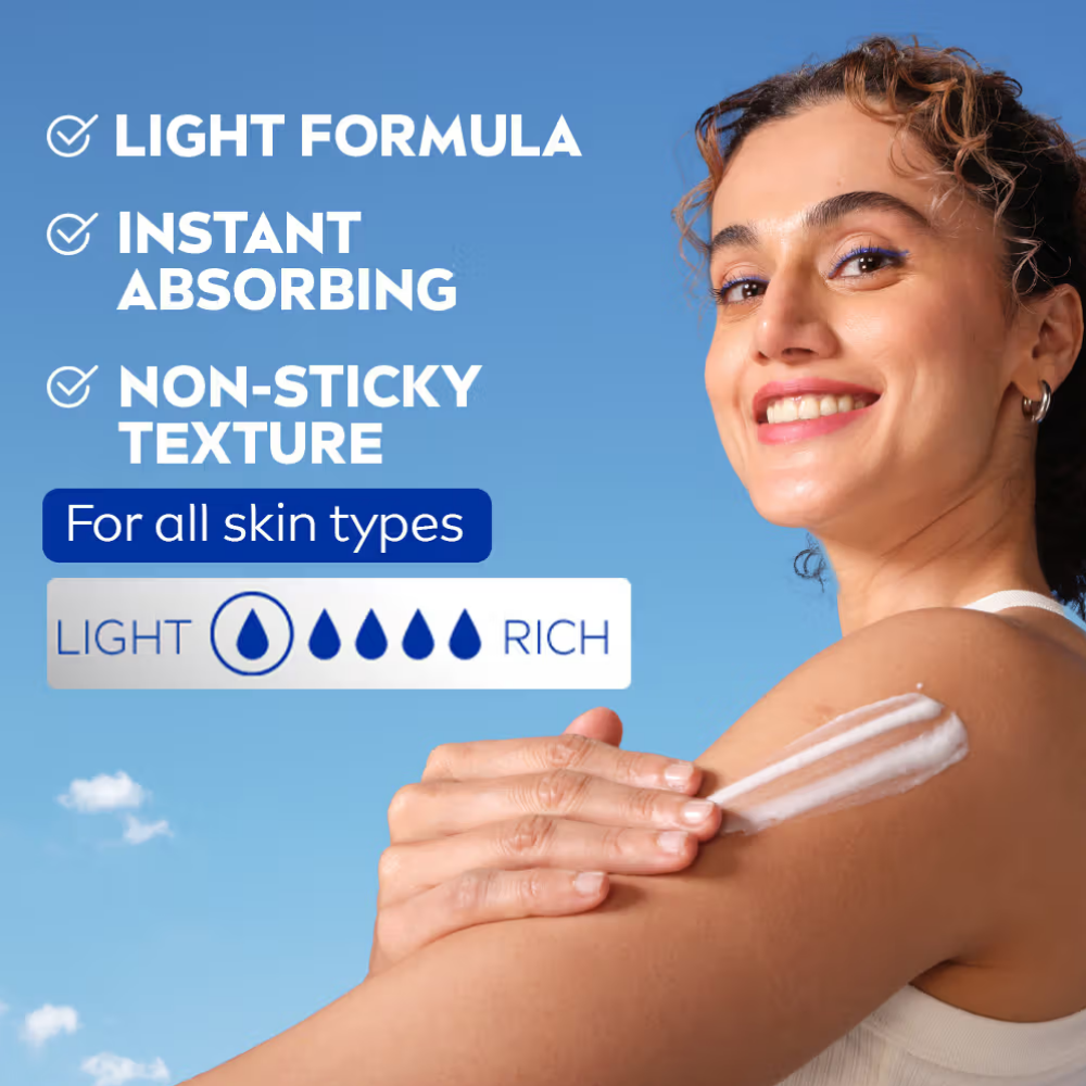 NIVEA Sunscreen lotion with SPF 15 & ALOEVERA- 5 in 1 COMPLETE CARE for 48H Moisturization