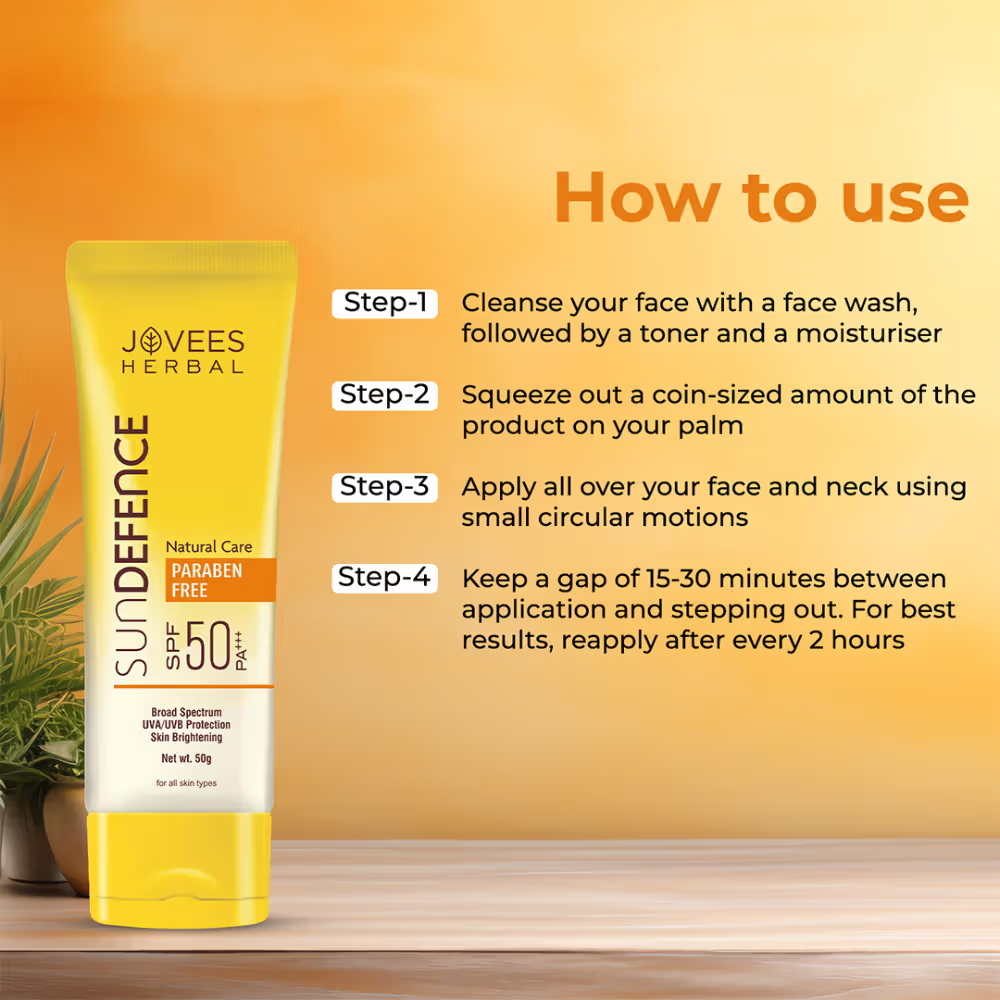 Jovees Herbal Sun Defence Cream SPF 50 PA+++ UVA/UVB Protection For All Skin Types