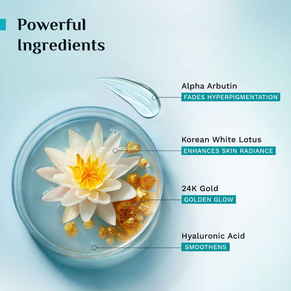 Pilgrim 24k Gold Gel Moisturizer With Hyaluronic Acid & Alpha Arbutin