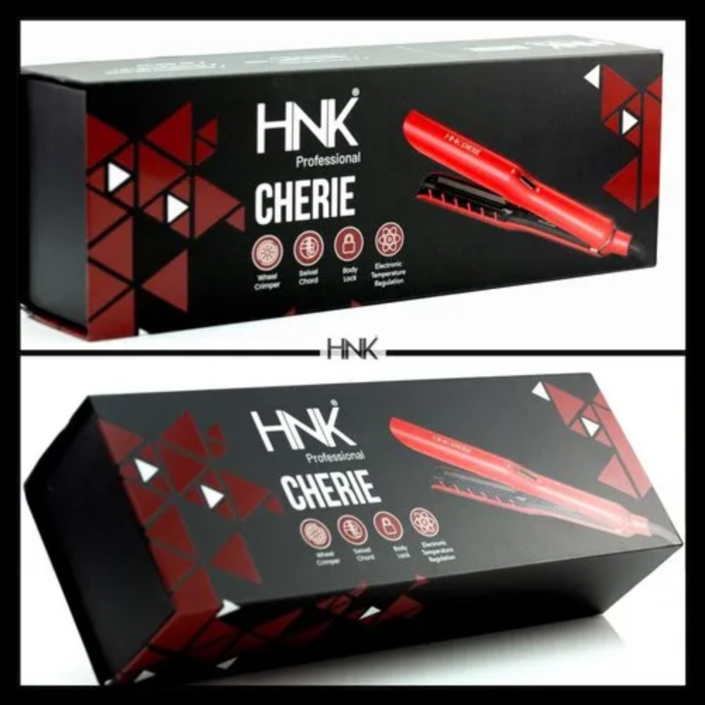 HNK Cherie Hair Crimper Black And Red Ceramic Coated Plates For Instant Volume And Shine