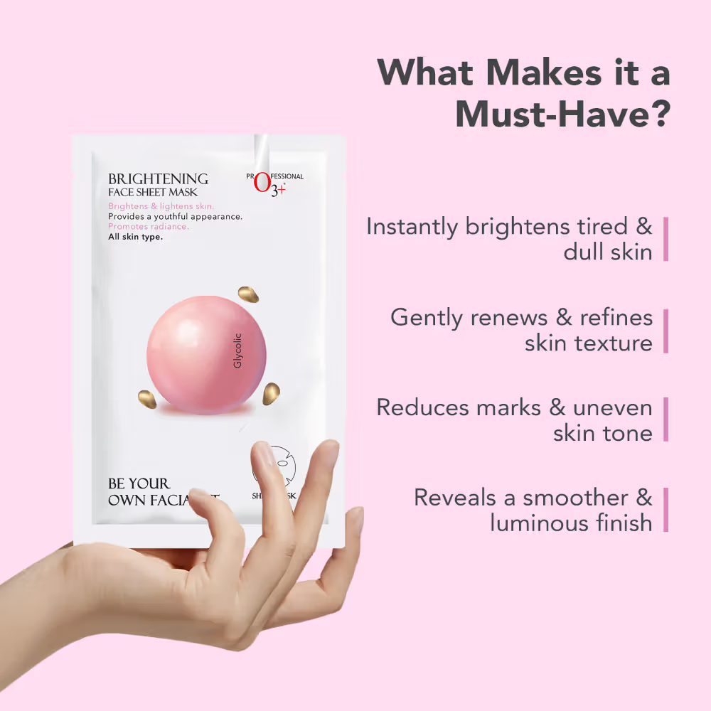 O3+ Facialist Brightening Face Sheet Mask With Glycolic