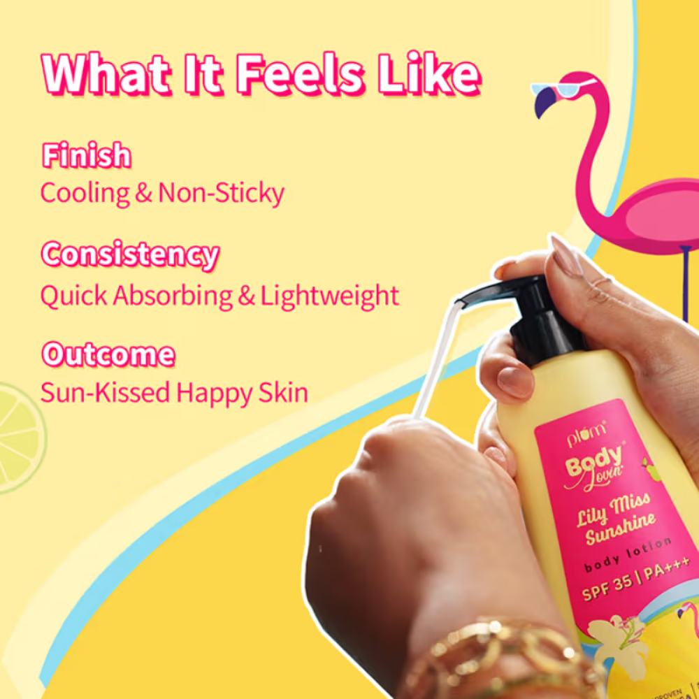 Plum BodyLovin' Lily Miss Sunshine Sunscreen Body Lotion SPF 35 PA+++ For Tan Reduction & Hydration