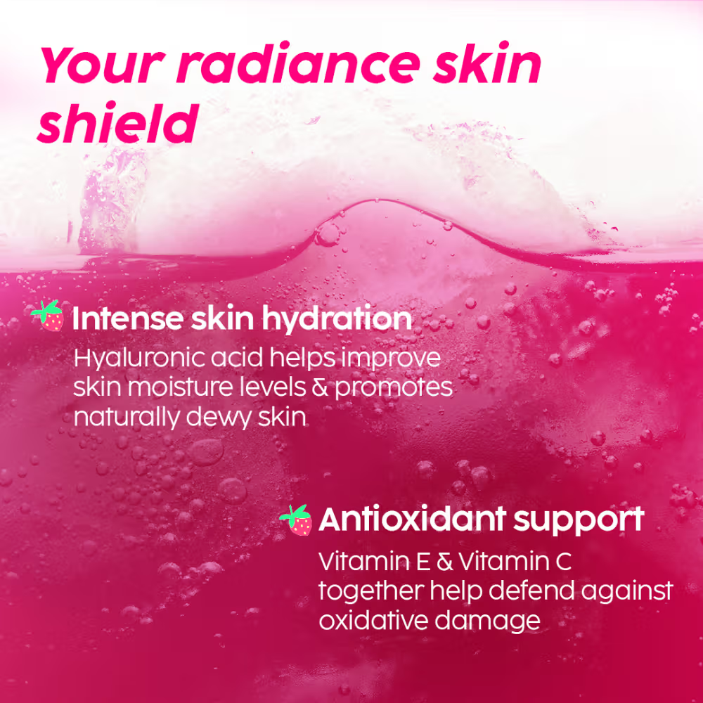 Plix (Strawberry) Glutathione Skin Glow 15 Effervescent Tablet 500mg for Clear & Youthful Skin