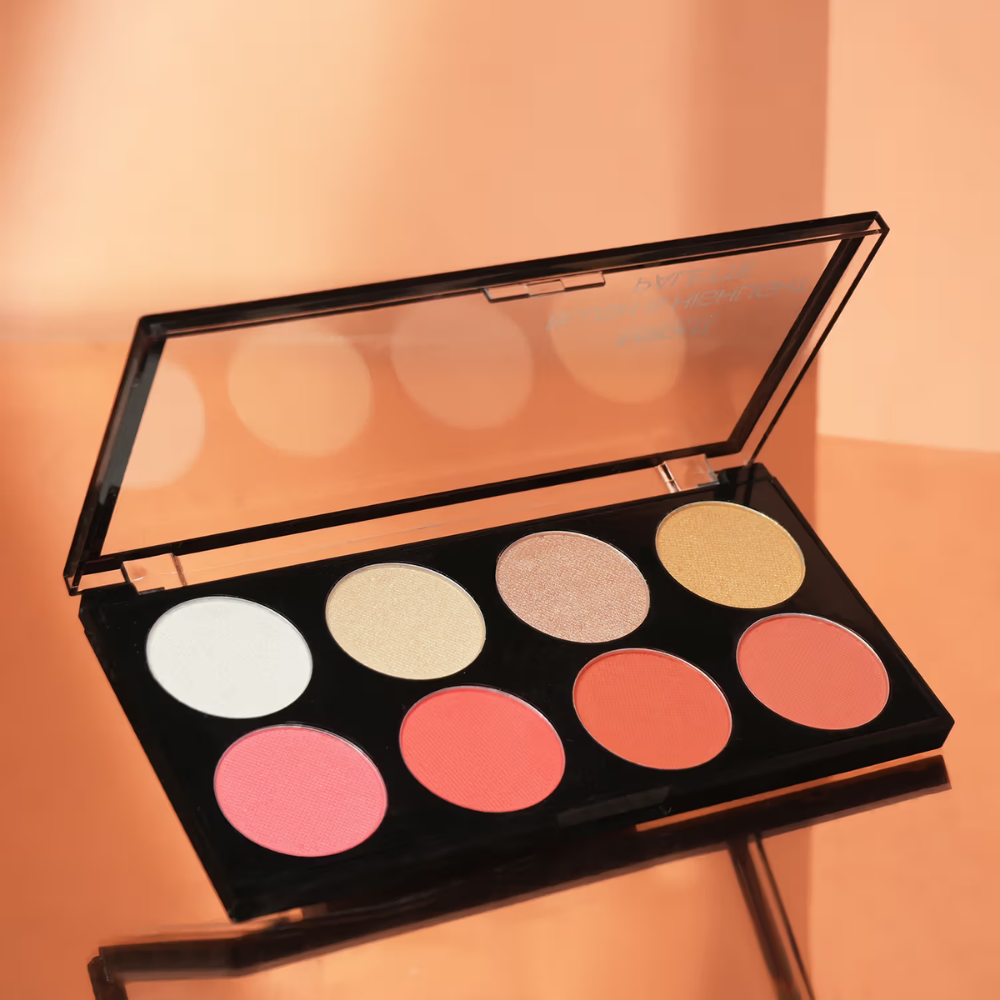Insight Cosmetics Blush & Highlight Palette, 2 In 1 Intense Pigment, Lightweight Formula