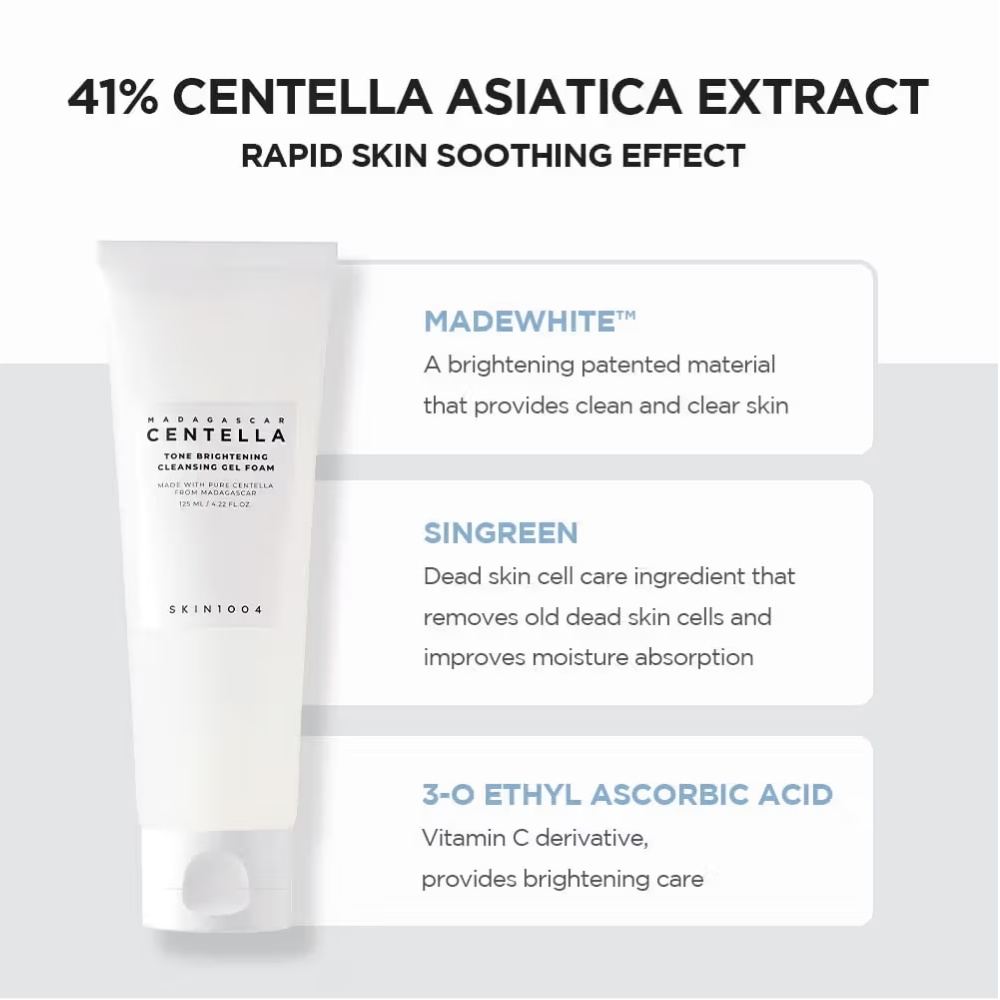 Skin1004 Madagascar Centella Tone Brightening Cleansing Gel Foam