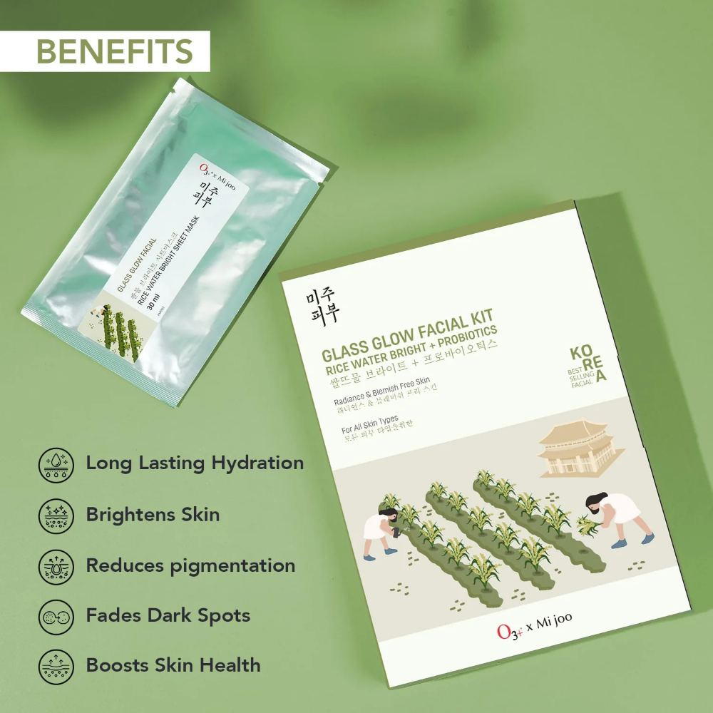 O3+ x Mi Joo Glass Glow Facial Kit (Rice Water & Probiotics)
